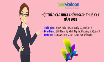 Hội thảo cập nhật chính sách thuế Tháng 01 năm 2018 (27/01/2018)